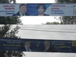 Candidat la Primăria Suharău, pe bannere și cu șefi PSD, și cu șefi PNL