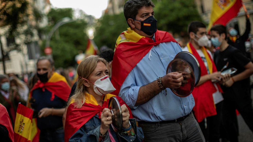 Protest la Madrid generat de noile restricții impuse de autorități