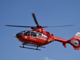 O singură victimă a fost preluată de elicopterul SMURD și transportată la spital