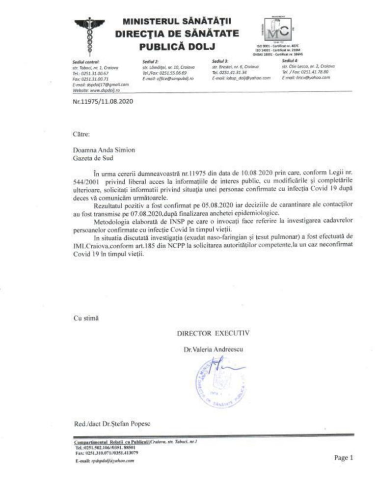 DSP Dolj lasă contacţii Covid să se plimbe 2 zile şi nu înţelege propriile proceduri