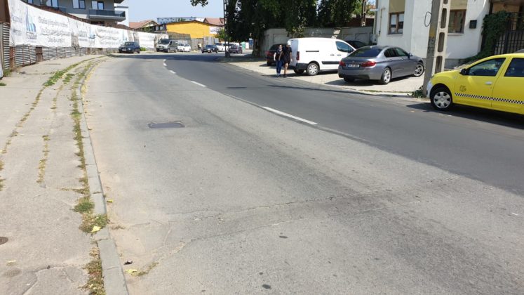 Porţiunea din strada Sărarilor care a fost asfaltată