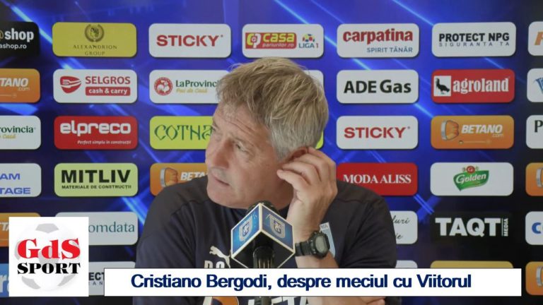 Liga 1 / Cristiano Bergodi a prefațat partida FC Viitorul – „U“ Craiova (video)