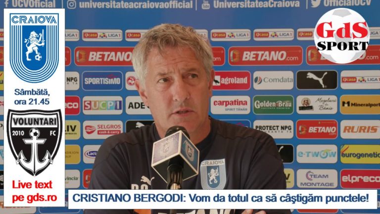 „U“ Craiova – Voluntari / Bergodi consideră că „leii“ sunt pregătiţi să-şi adjudece victoria