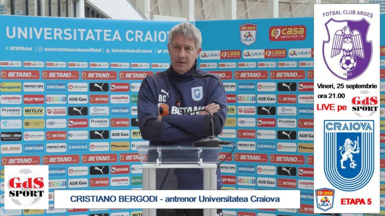 FC Argeş – „U“ Craiova / Cristiano Bergodi: „Nu trebuie să lăsăm garda jos!“