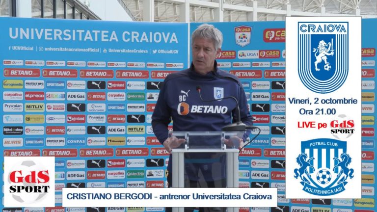 „U“ Craiova – Poli Iaşi / Bergodi: „Nu ne sperie Iaşiul! Ne-am pregătit bine“