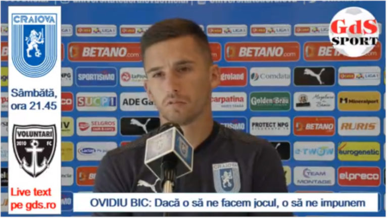 „U“ Craiova – Voluntari / Ovidiu Bic are încredere că Ştiinţa va face un sezon bun