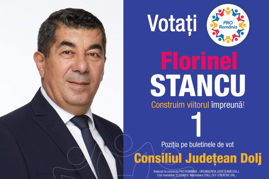 Florinel Stancu, candidat PRO România la Președinția Consiliului Județean Dolj: „Noi venim cu o generaţie nouă pentru administrația publică locală, cu oameni profesioniști care detestă corupția”