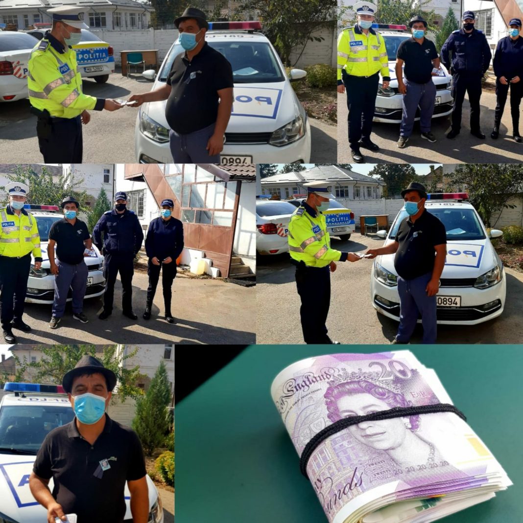 Un poliţist a gasit şi returnat propietarului o sumă mare de bani
