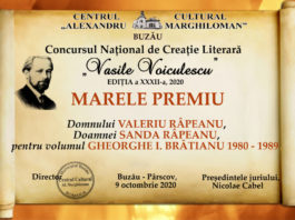 Marele premiu „Vasile Voiculescu”, atribuit volumului „Gheorghe I.Brătianu 1980-1989”