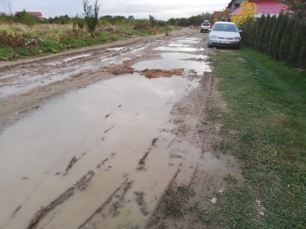 Încă un an cu străzi de noroi pentru localnicii din cartierul Narciselor