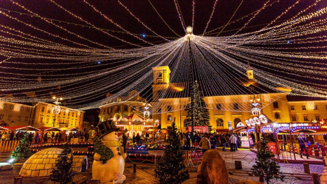 estricții de circulație pentru lucrările de amplasare a ornamentelor de Crăciun