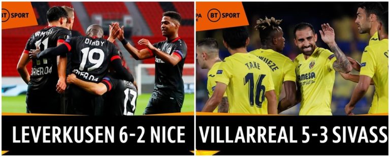 Seară plină de goluri în Liga Europa. Leverkeusen şi Villarreal, rezultate incredibile