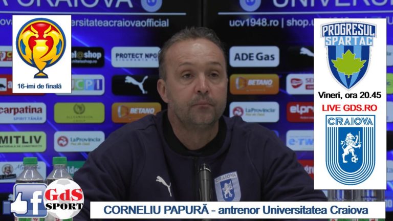 Cupa României / Corneliu Papură nu vrea surprize cu Spartac: „Le cer băieţilor să dea totul pe teren!“