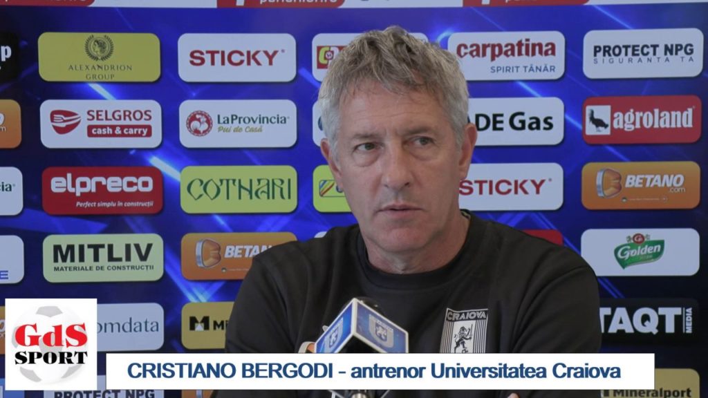 Hermannstadt – „U“ Craiova 0-1 / Cristiano Bergodi: „Trebuie să lucrăm la finalizare“