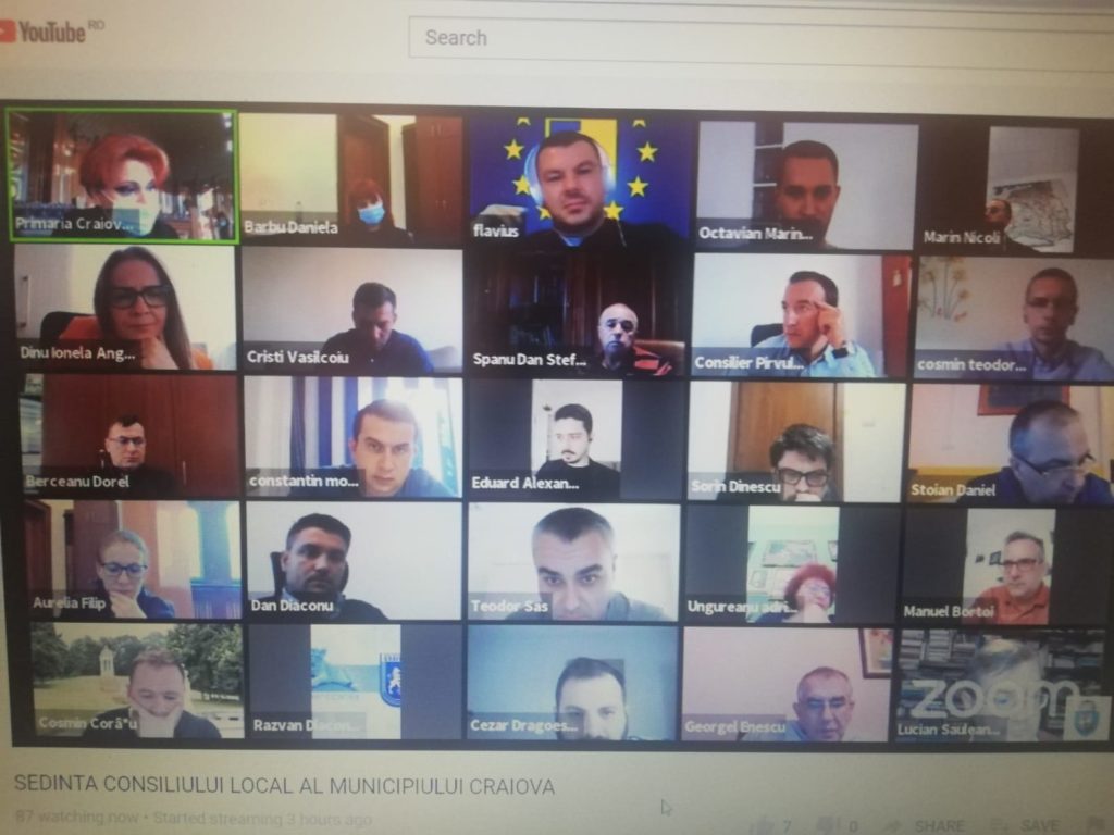 Prima ședință ordinară a noului Consiliu Local Craiova a avut loc online. Întrunirea a fost în format video, așa că ea a generat discuții aprinse, care au durat mai bine de trei ore.