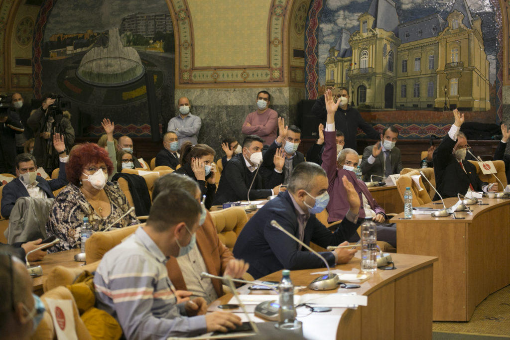 Ședința extraordinară a Consiliului LOcal Craiova în care PSD a reușit să facă majoritatea necesară pentru a-și impune cei doi viceprimari