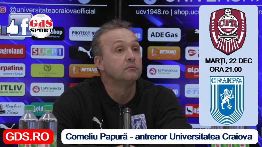 Corneliu Papură, despre meciul cu CFR Cluj: „Sper să facem un joc bun și să câștigăm“