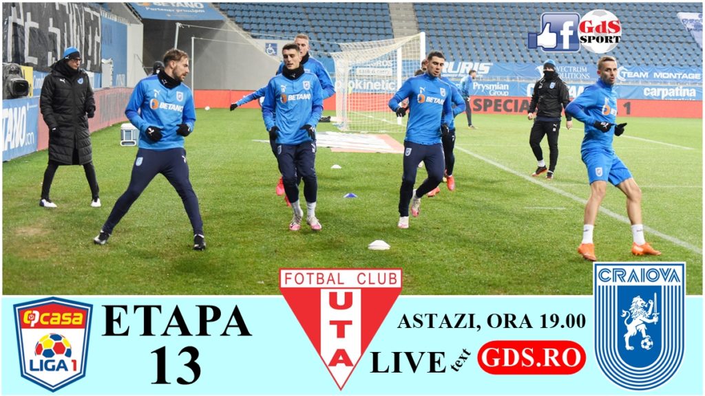 LIVE: UTA – „U“ Craiova / Să fiți „lei“ și cu ei! Alb-albaştrii luptă pentru primul loc