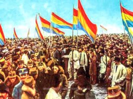 Marea Adunare de la Alba Iulia a votat unirea Transilvaniei cu România, în 1918.