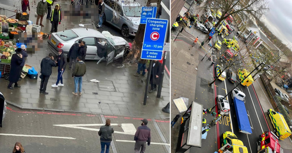 Londra: Cinci răniți după ce o mașină a intrat pe trotuar