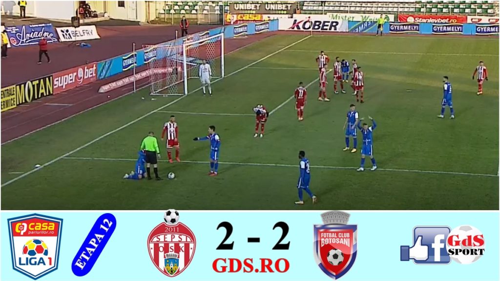 Liga 1 | Sepsi a smuls un punct pe final de meci cu Botoșani