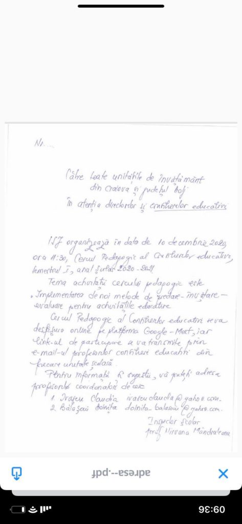 Digitalizarea din Dolj: Directorii au primit de la ISJ o notă telefonică scrisă cu pixul