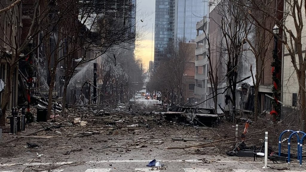 Posibile rămășițe umane găsite lângă locul exploziei din Nashville