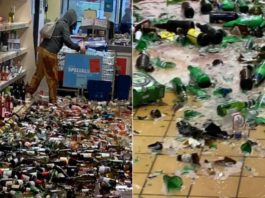 O femeie furioasă a spart 500 de sticle de alcool, păgubind un magazin cu 100.000 de dolari