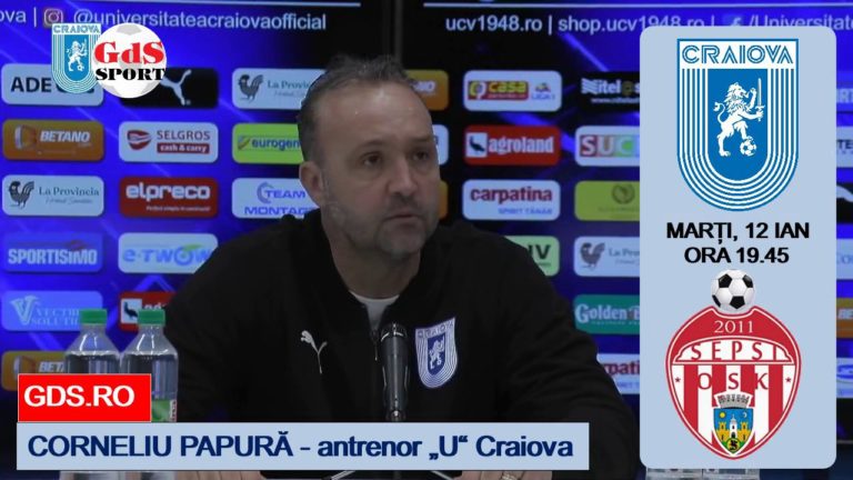 „U“ Craiova – Sepsi | Corneliu Papură: „Sper să găsim soluțiile pentru a câștiga“