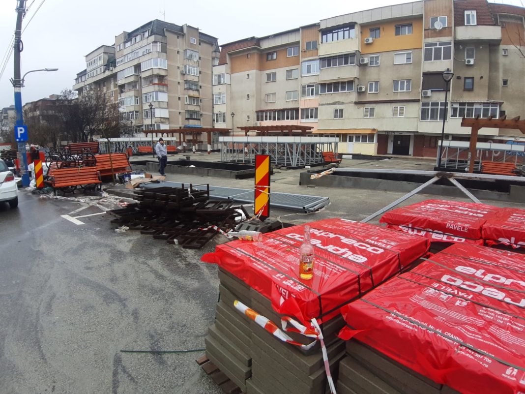 Șantierul de pe Esplanada din Lăpuș/foto:Claudiu Tudor