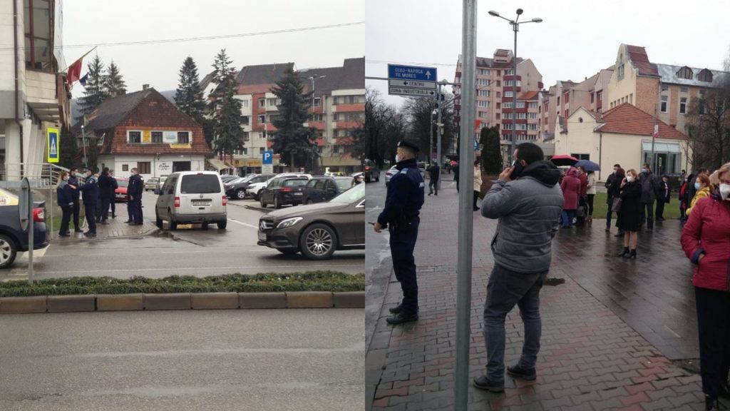 Alertă cu bombă la o bancă din Bistrița, cu sediul în clădirea prefecturii