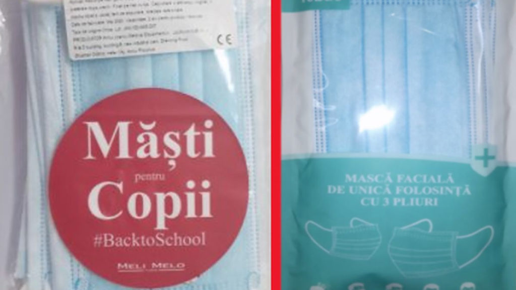 Alertă de măști neconforme pentru copii, la scurt timp după începerea școlii