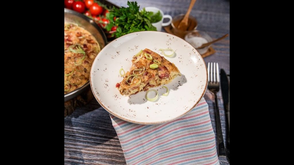 Frittata cu praz și bacon