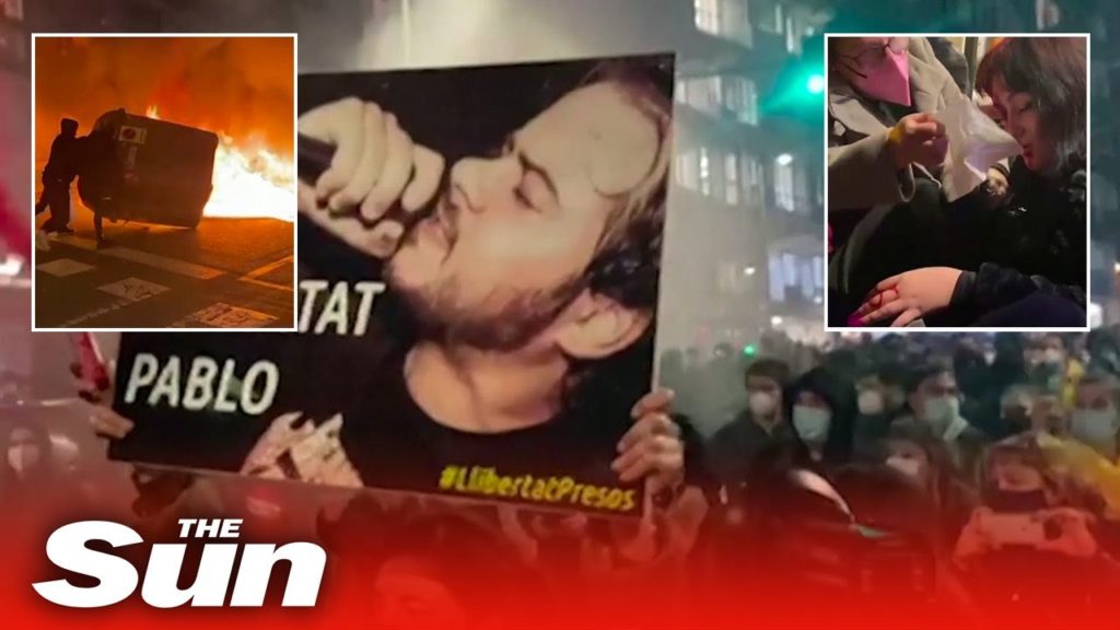 A doua noapte de proteste în Spania, după arestarea unui rapper care a insultat monarhia