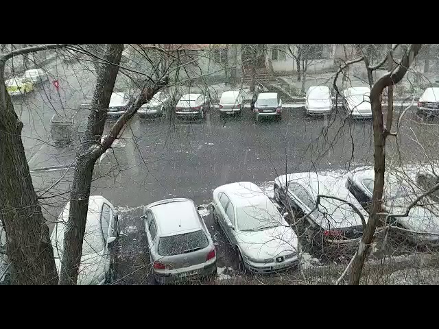 Ninsoare abundentă în Craiova. Doljul este sub cod galben