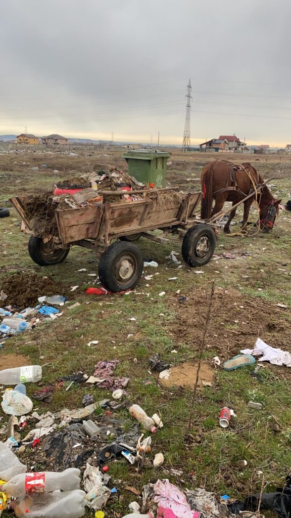 A vrut să arunce gunoiul pe domeniul public şi a rămas fără căruţă