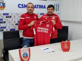 Dinu Todoran (stânga) nu a apucat să îmbrace tricoul de antrenor al CSM Slatina (Foto: Facebook CSM Slatina)