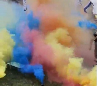 VIDEO Sindicaliști din Poliție au protestat iar cu fumigene