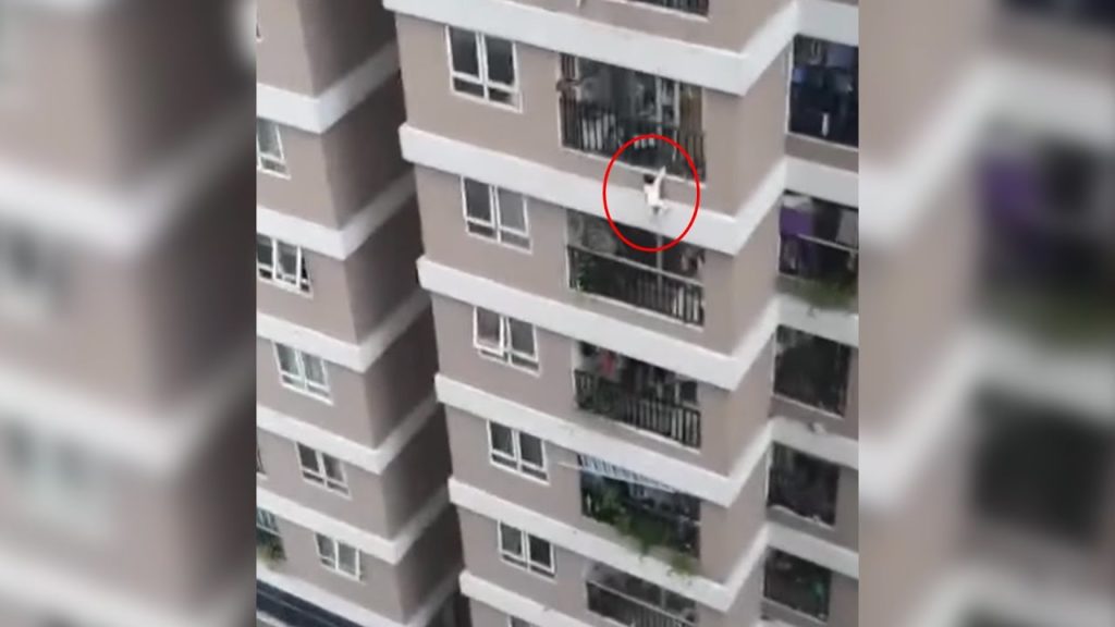 Un curier a salvat o fetiță care a căzut de la etajul 12