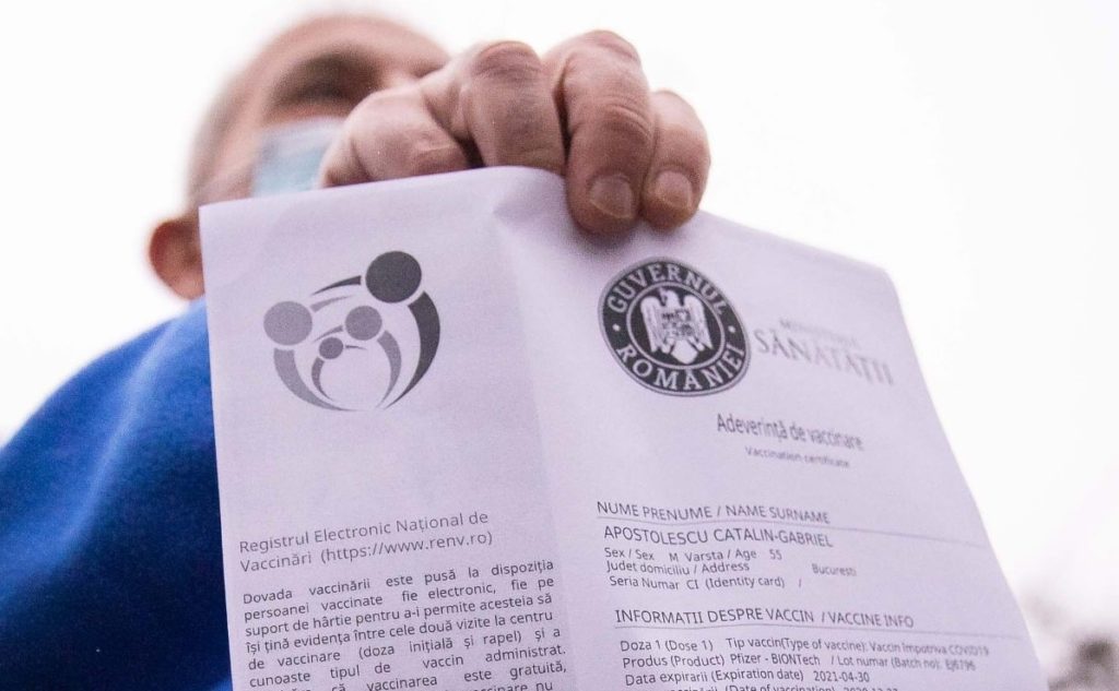Adeverinţa de vaccinare se poate descărca online