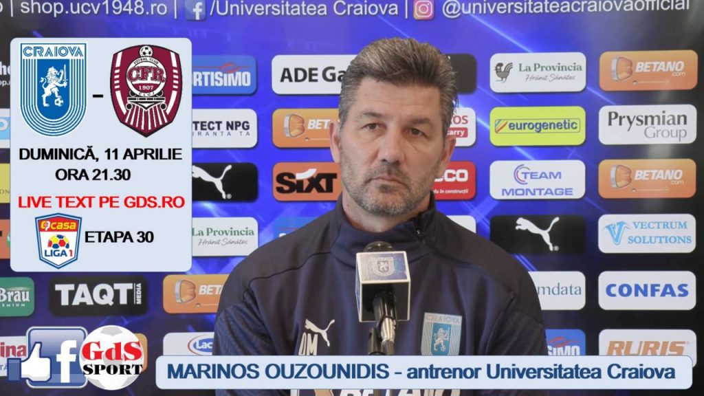 „U“ Craiova – CFR Cluj / Marinos Ouzounidis: „Vom da totul pentru rezultatul pe care ni-l dorim“