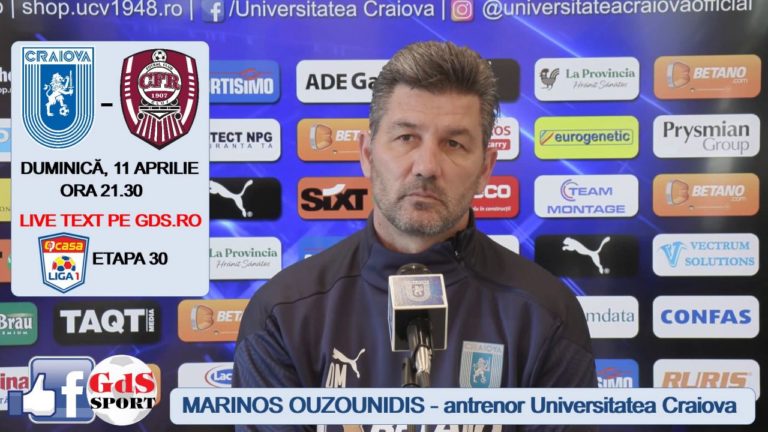 „U“ Craiova – CFR Cluj / Marinos Ouzounidis: „Vom da totul pentru rezultatul pe care ni-l dorim“