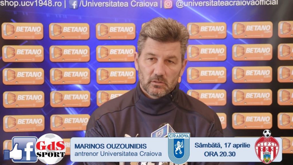 „U” Craiova – Sepsi / Marinos Ouzounidis: „A venit timpul ca ei să piardă în deplasare”