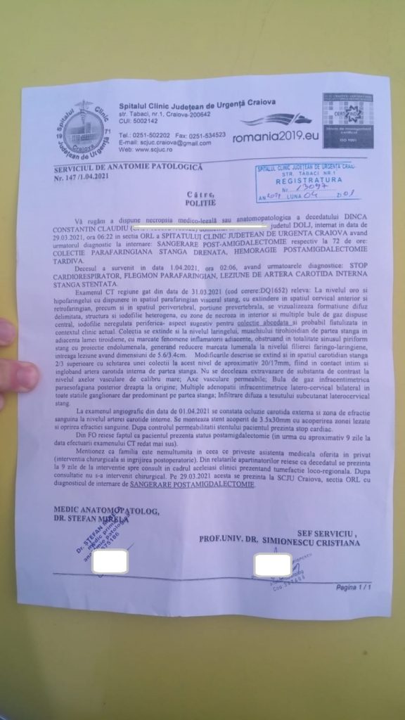 De ce bărbatul decedat în urma unei operaţii la amigdale nu a mai avut nicio şansă