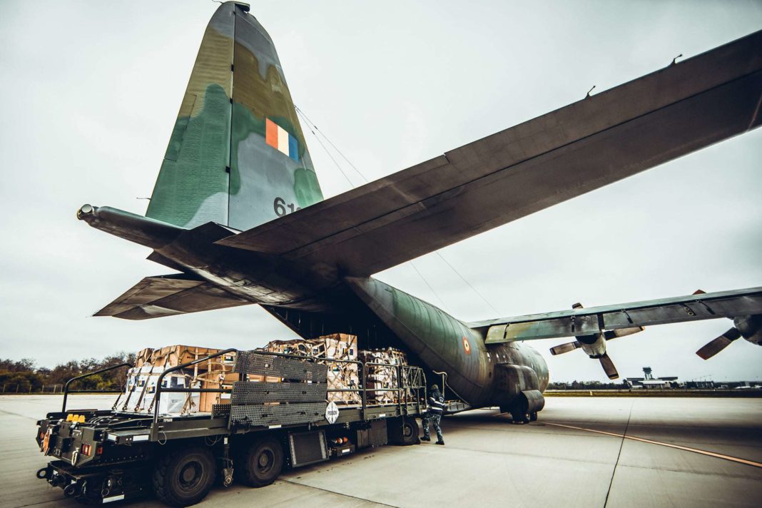 O aeronavă C-130 Hercules a Forţelor Aeriene Române a plecat, miercuri, într-o misiune de asistenţă umanitară