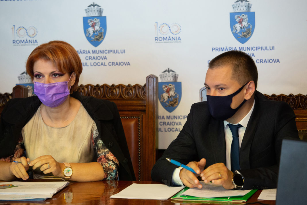 Lia Olguța Vasilescu, Primarul Municipiului Craiova, împreună cu Cosmin Vasile, Președintele Consiliului Județean Dolj