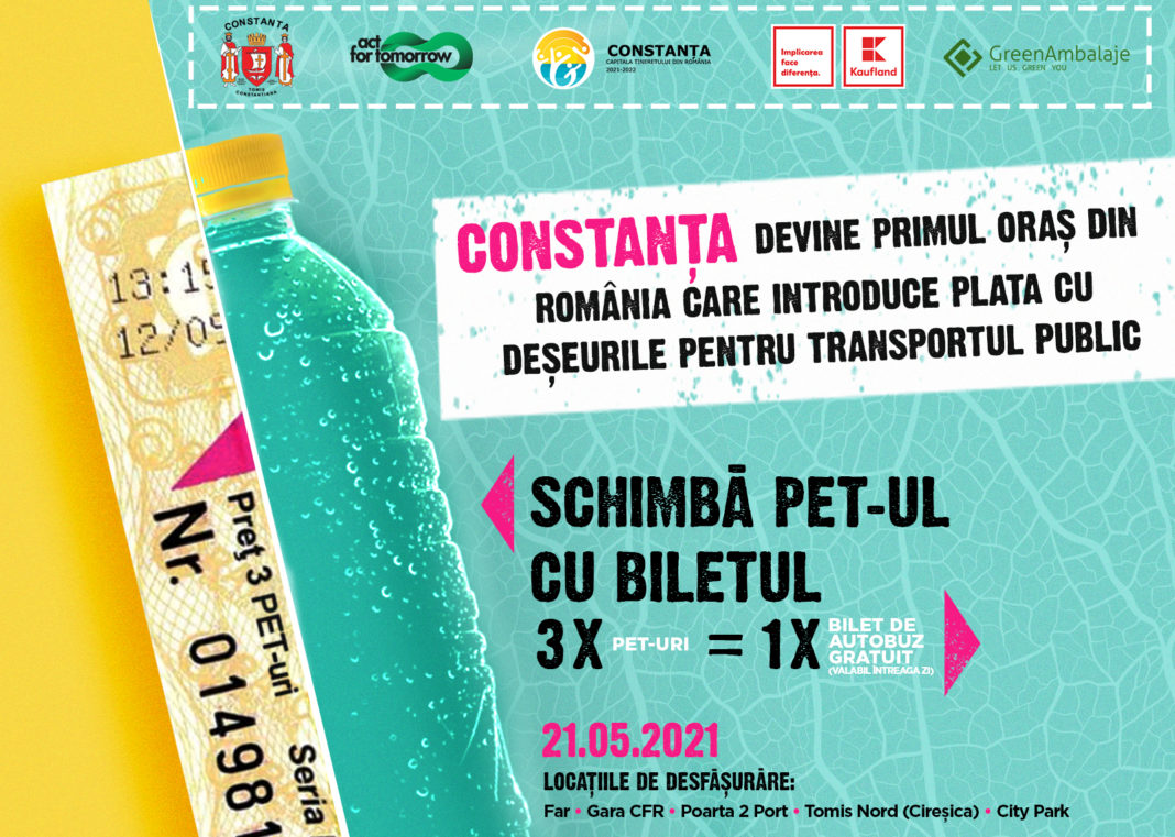 Proiect inedit la Constanța: plata transportului public cu PET-uri și doze de aluminiu