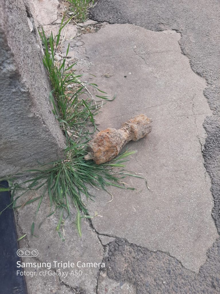 Element de muniție ridicat de specialiștii ISU Mehedinți