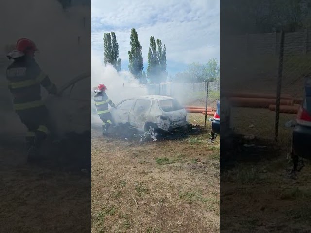(VIDEO) Dolj: Incendiu la un centru de colectare a autoturismelor vechi