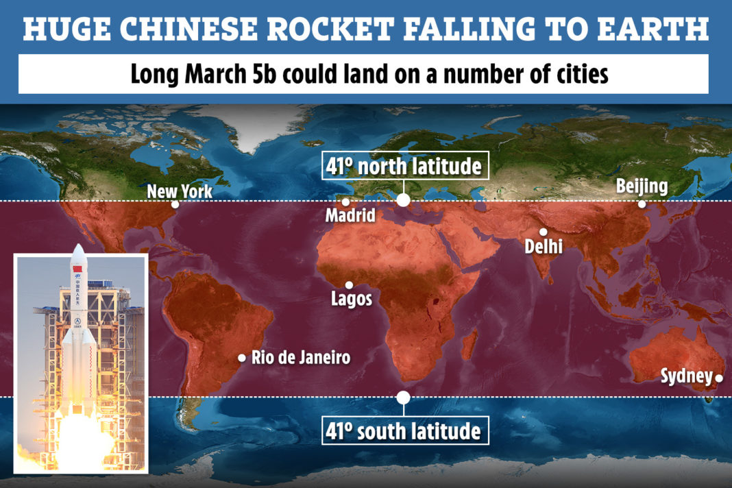 Bucăți dintr-o rachetă trimisă în spațiu de China ar urma să cadă pe Terra, în weekend, dar nimeni nu știe unde